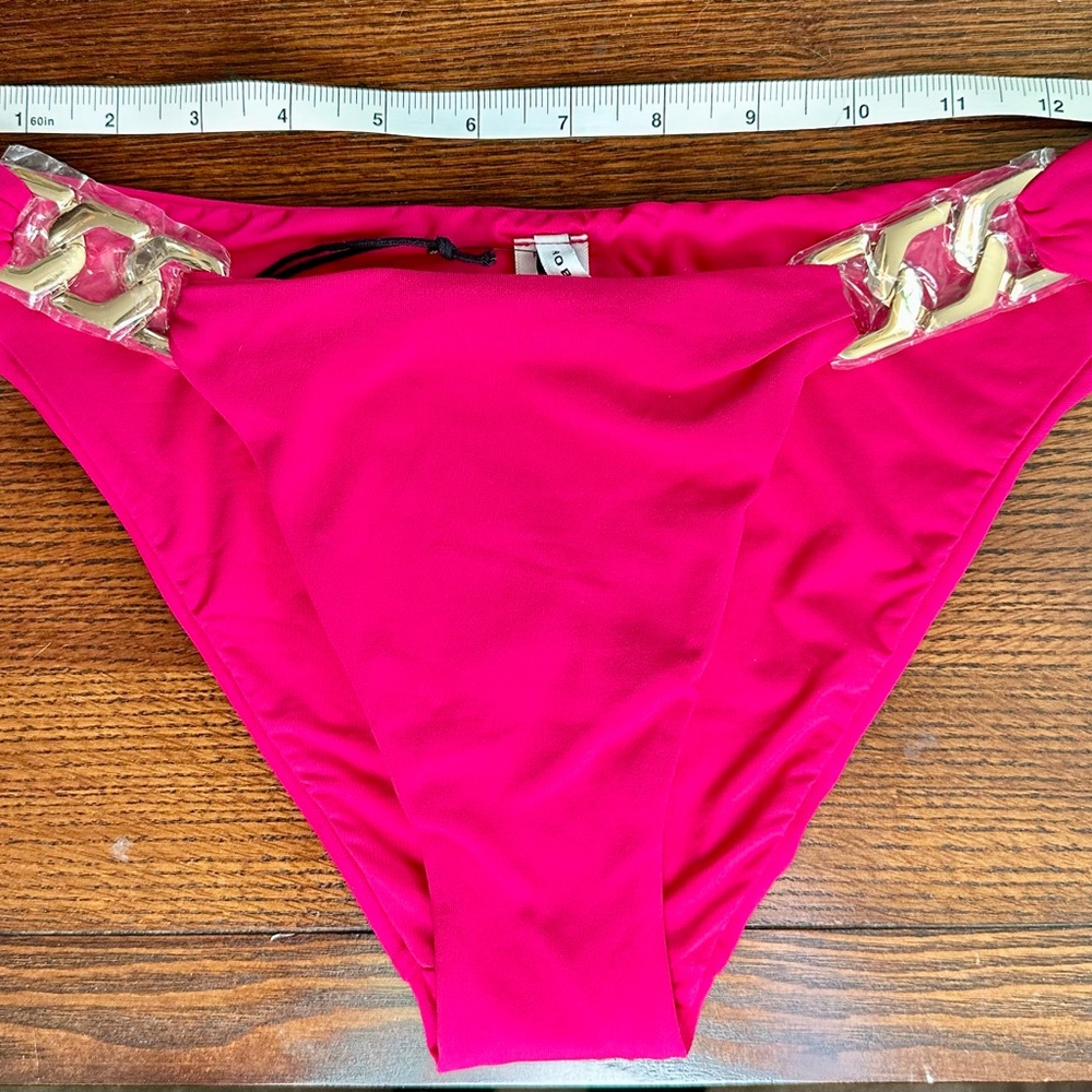 NWT ❤️ Robin Piccone Fuchsia Bikini with Gold Accents.  MSRP $216 - Picture 9 of 12